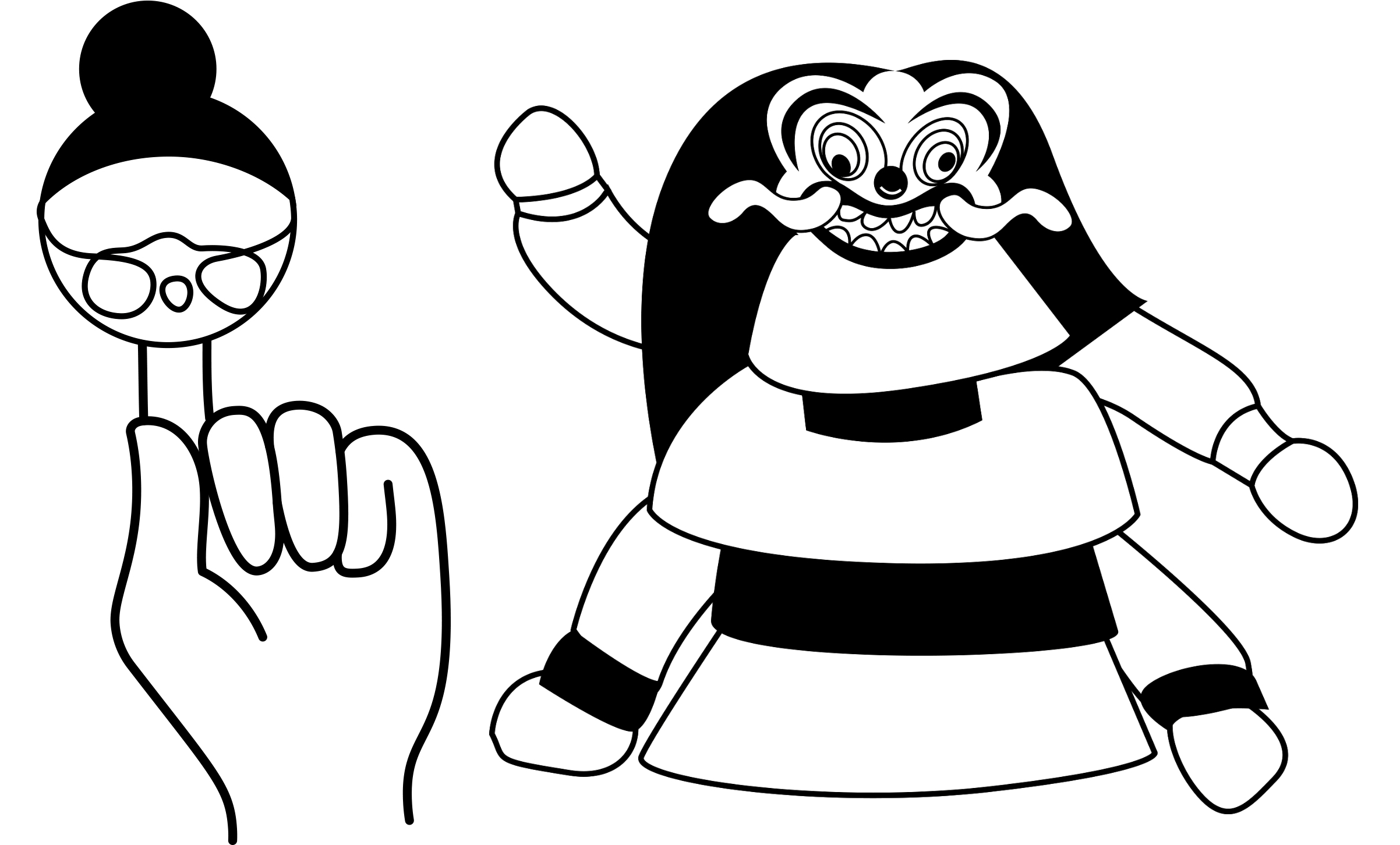 Marionette und Handpuppe